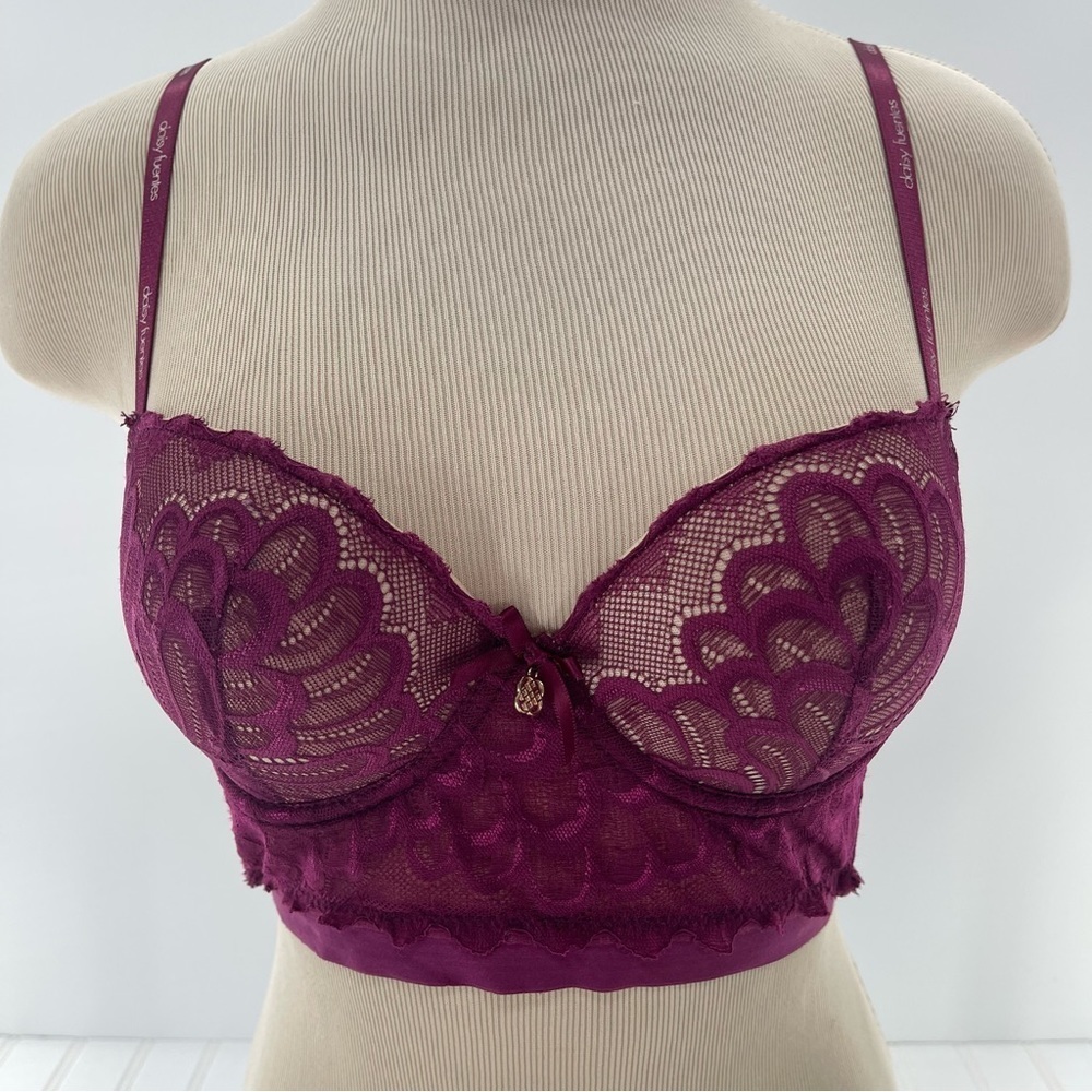 Daisy Fuentes Lace Pushup Long Line Bra Size 34B